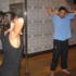 Dev warming up with teacher Nicky