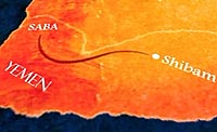 Graphic showing ancient caravan trade routes