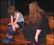 Two girls on stage