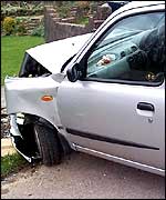 Crashed car